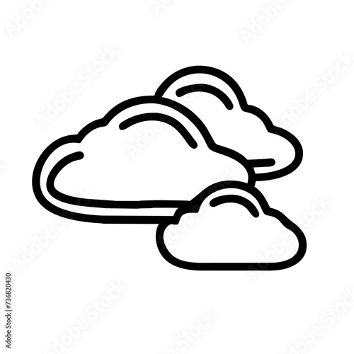 Weather line icon, cloud icon. Simple flat outline sign for web, forecast app. 