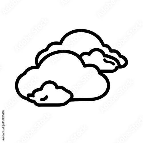 Weather line icon, cloud icon. Simple flat outline sign for web, forecast app. 