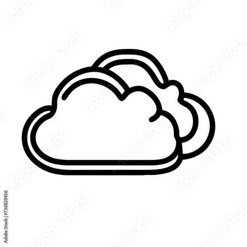 Weather line icon, cloud icon. Simple flat outline sign for web, forecast app. 