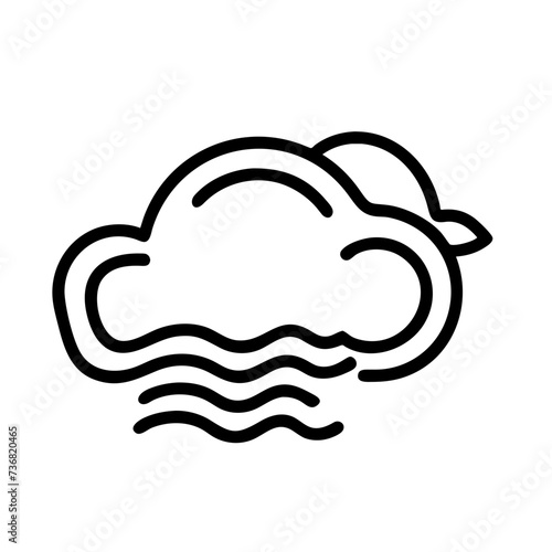 Weather line icon, cloud icon. Simple flat outline sign for web, forecast app. 