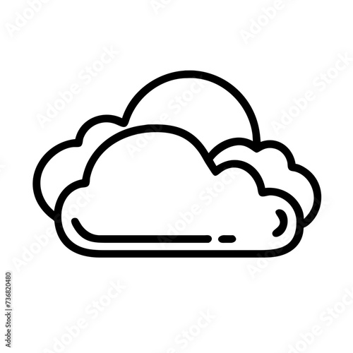 Weather line icon, cloud icon. Simple flat outline sign for web, forecast app. 