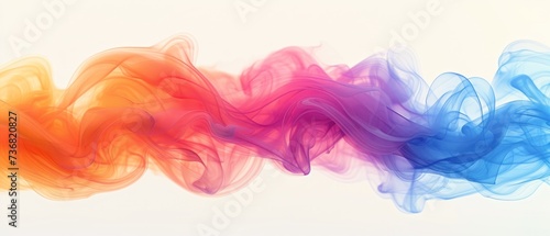 a group of colorful smokes floating in the air on top of a light blue and pink background with a white back ground.