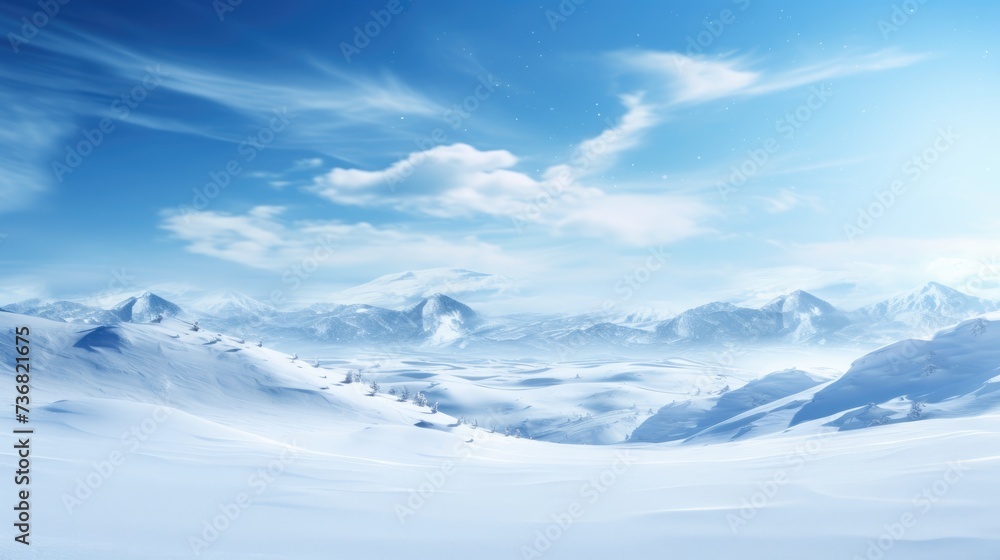 Winter forest view, outdoor recreation place. Winter Landscape with snow. Snowy background. Snowdrifts.