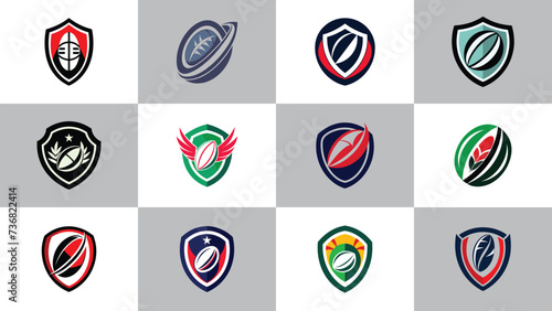 American football logo set. Set of rugby logo. Rugby vector, set of rugby logo badge design.