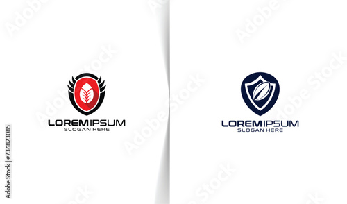 Rugby football logo, football badge logo template