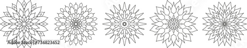 Golden mandala on a black background, vector illustration.