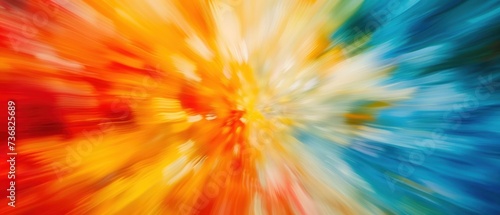 a multicolored background with a blurry image of a person s face in the center of the image.