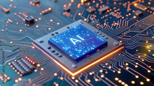 AI chipset for artificial intelligence thinking concept
