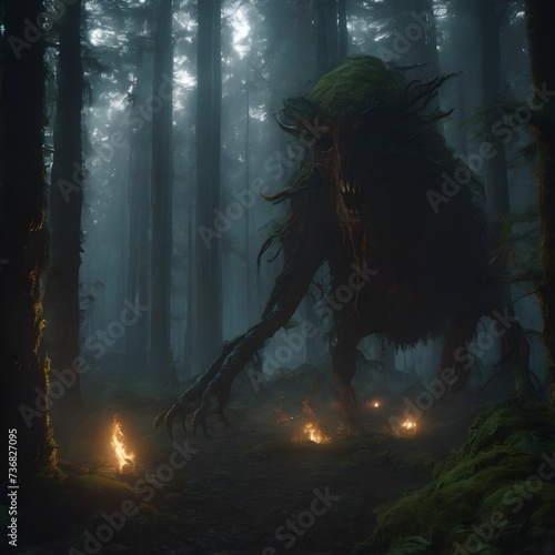 Monster In Forest Background Very Cool © AHMAD