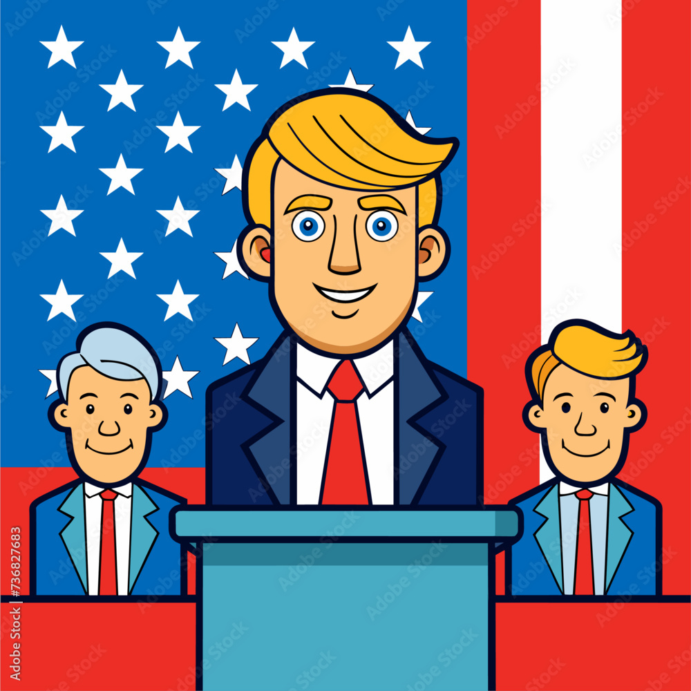 presidential elections in the usa against the background of the flag