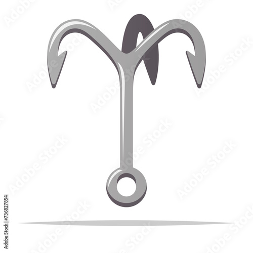 Grappling hook vector isolated illustration photo