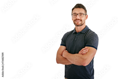 Mature, man and entrepreneur in confidence with smile for small business, professional and start up on png transparent background. Businessman, portrait and happy for growth and opportunities.
