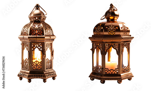 islamic lantern isolated on transparent background, element remove background, element for design