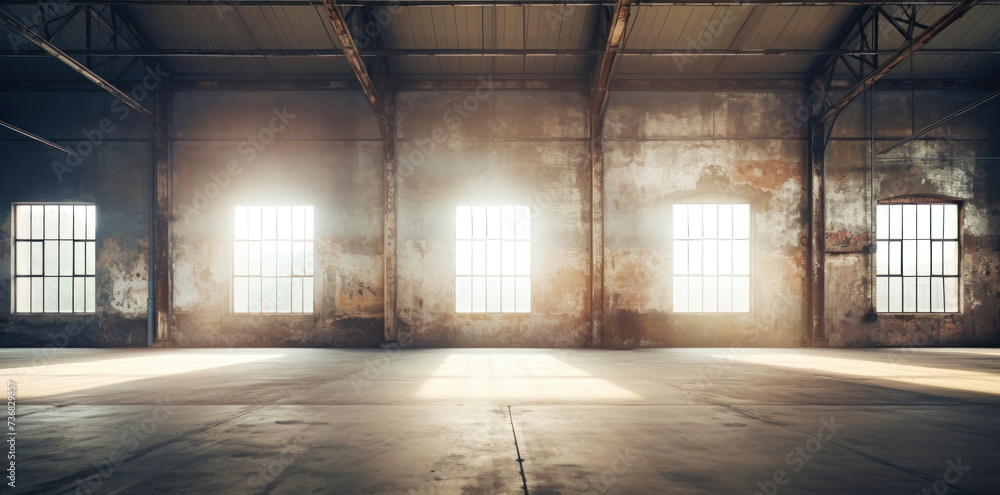 Empty Room With Three Windows and Wooden Floor Empty Room With Three Windows and Wooden Floor