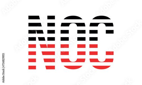 NOC three initial letter iconic line negative space minimal logo design vector template. monogram, abstract, wordmark, business, typography, minimalist, brand, company, flat, modern, unique, simple