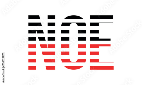 NOE three initial letter iconic line negative space minimal logo design vector template. monogram, abstract, wordmark, business, typography, minimalist, brand, company, flat, modern, unique, simple