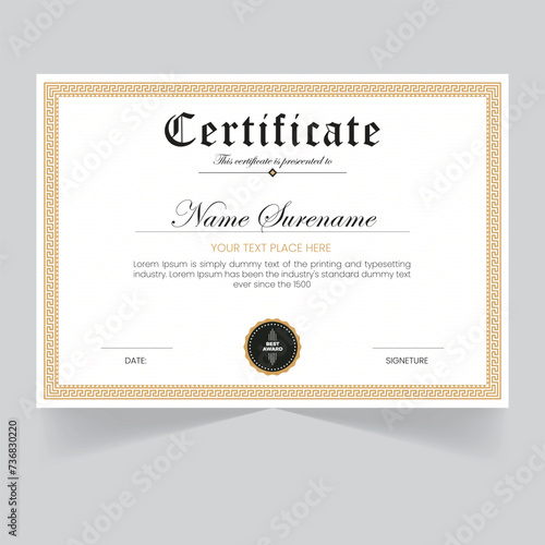 Editable Retro Classic Vector Certificate Design