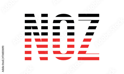 NOZ three initial letter iconic line negative space minimal logo design vector template. monogram, abstract, wordmark, business, typography, minimalist, brand, company, flat, modern, unique, simple