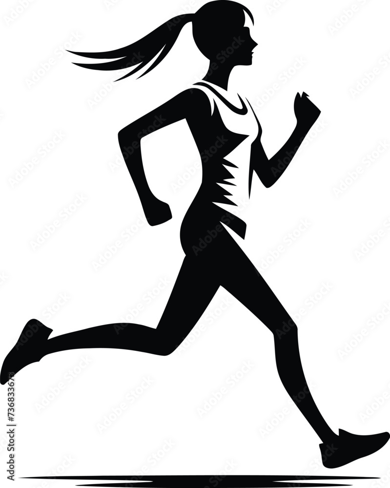 A Girl Running Vector illustration design