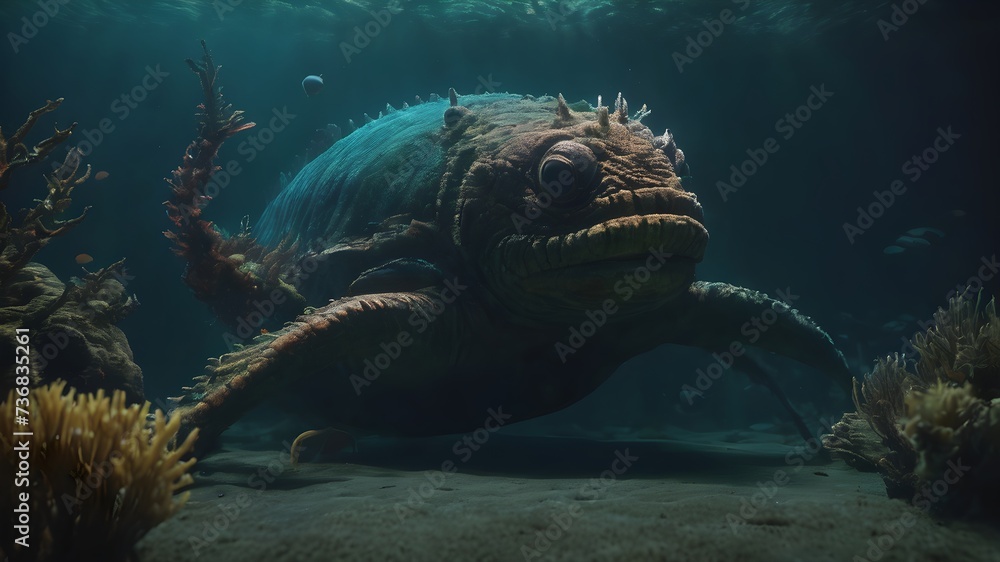 Naklejka premium Ocean Creature Background Very Cool