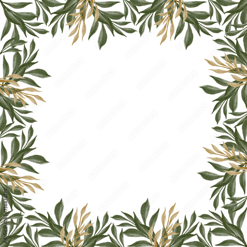 white background with leaves border white background with leaves border