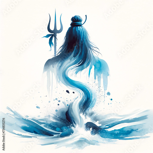 Maha Shivratri Lord Shiva Artwork, Mahadev illustration photo