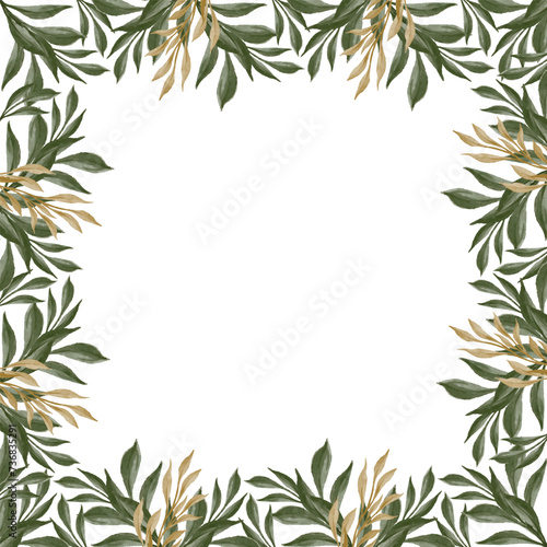 Wallpaper Mural white background with leaves border Torontodigital.ca