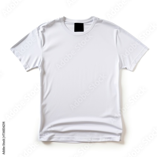 White T-shirt isolated on white background. Mockup for placing your design.