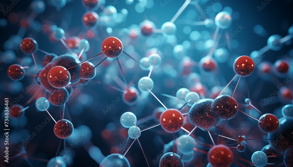 3d render of molecule, biology 3d render of molecule, biology