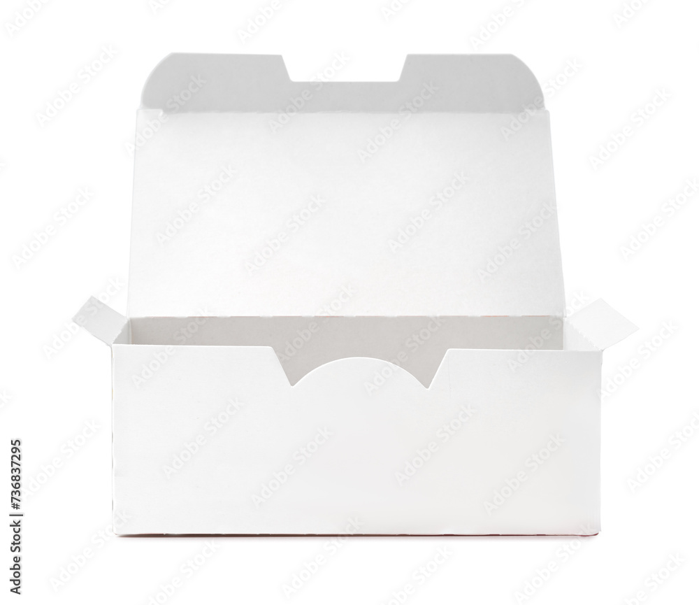 White carton package for fast food on white background White carton package for fast food on white background