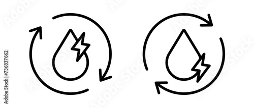 Renewable energy icon vector set. Water energy symbol