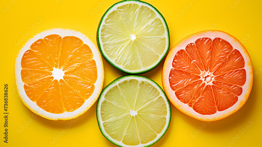 Obraz premium Fresh lemons on background