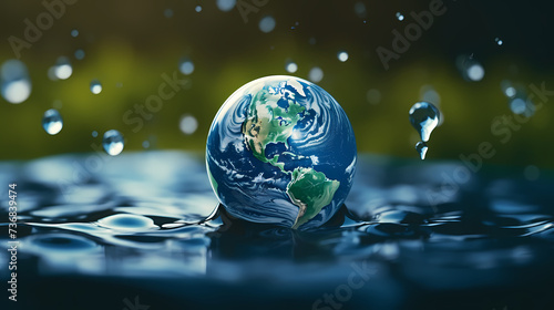 World water day concept, idea of saving water and protecting world environment #736839474