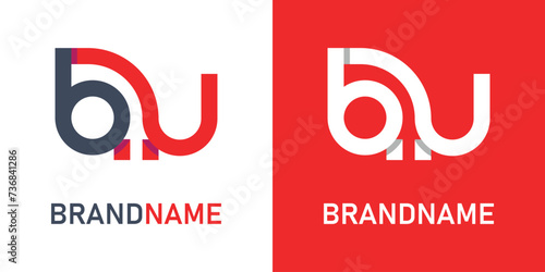 vector letter bu  logo design