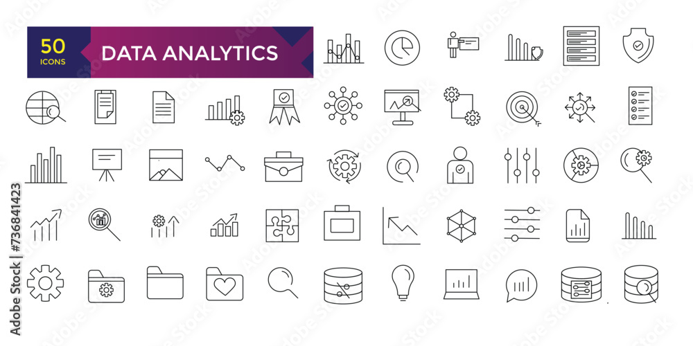 Data Analytics icons graphic design tools ui icon collection