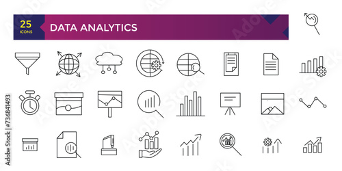 Data Analytics icons graphic design tools ui icon collection © Rubbble
