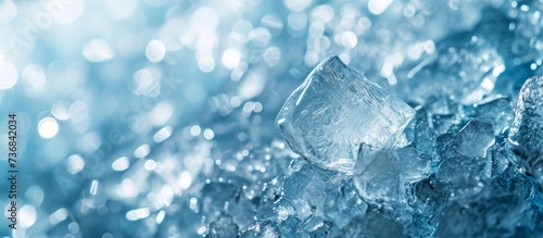 Frozen water can be clear or bluish white, depending on impurities. photo
