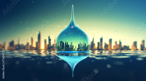 World Water Day background, concept of global warming and climate change