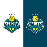 Emblem badge Pickle ball club logo design