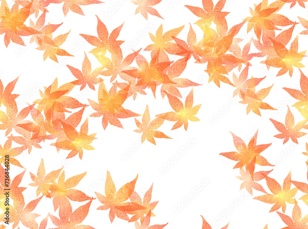 紅葉の水彩イラスト。(シームレス) 紅葉の水彩イラスト。(シームレス)