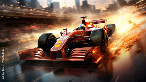 Formula 1 bolid on racing track  © Ashley