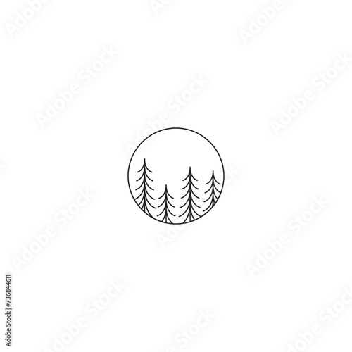 pine line logo icon vector template