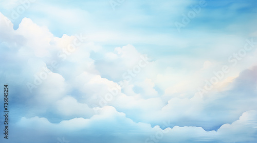 background of blue watercolor cloud painting