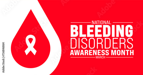 March is National Bleeding Disorders Awareness Month background template. Holiday concept. use to background, banner, placard, card, and poster design template with text inscription and standard color