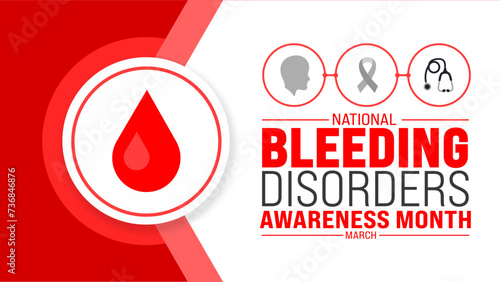 March is National Bleeding Disorders Awareness Month background template. Holiday concept. use to background, banner, placard, card, and poster design template with text inscription and standard color