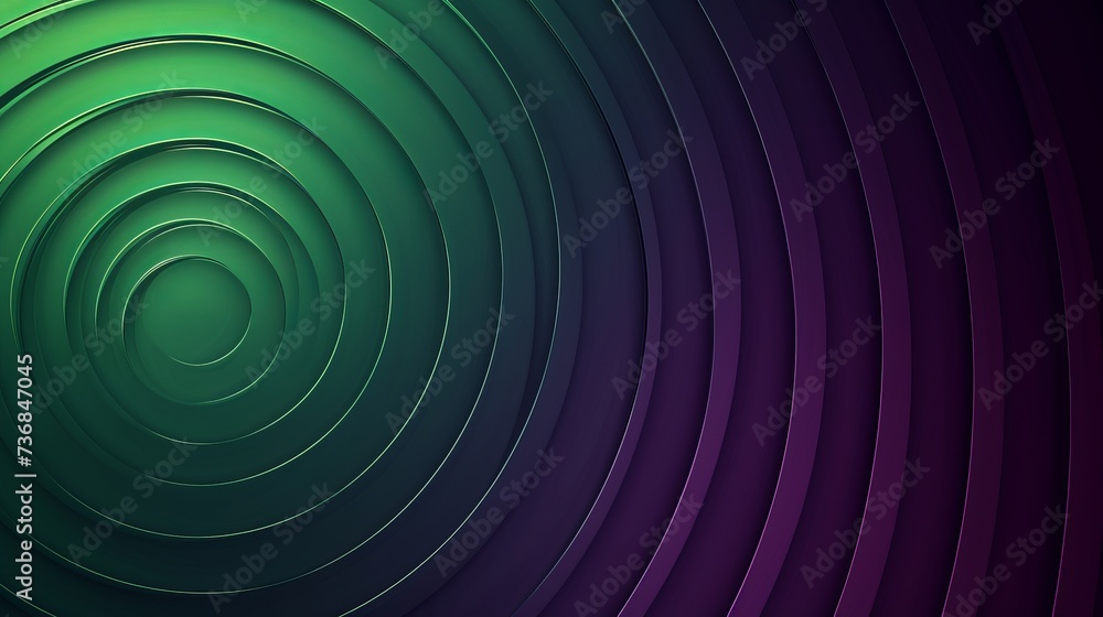 Obraz premium The charm of the 2D backdrop design is a mesmerizing sphere amidst lush greenery and purples. Bright shades of green promote a feeling of freshness and purples are energizing.