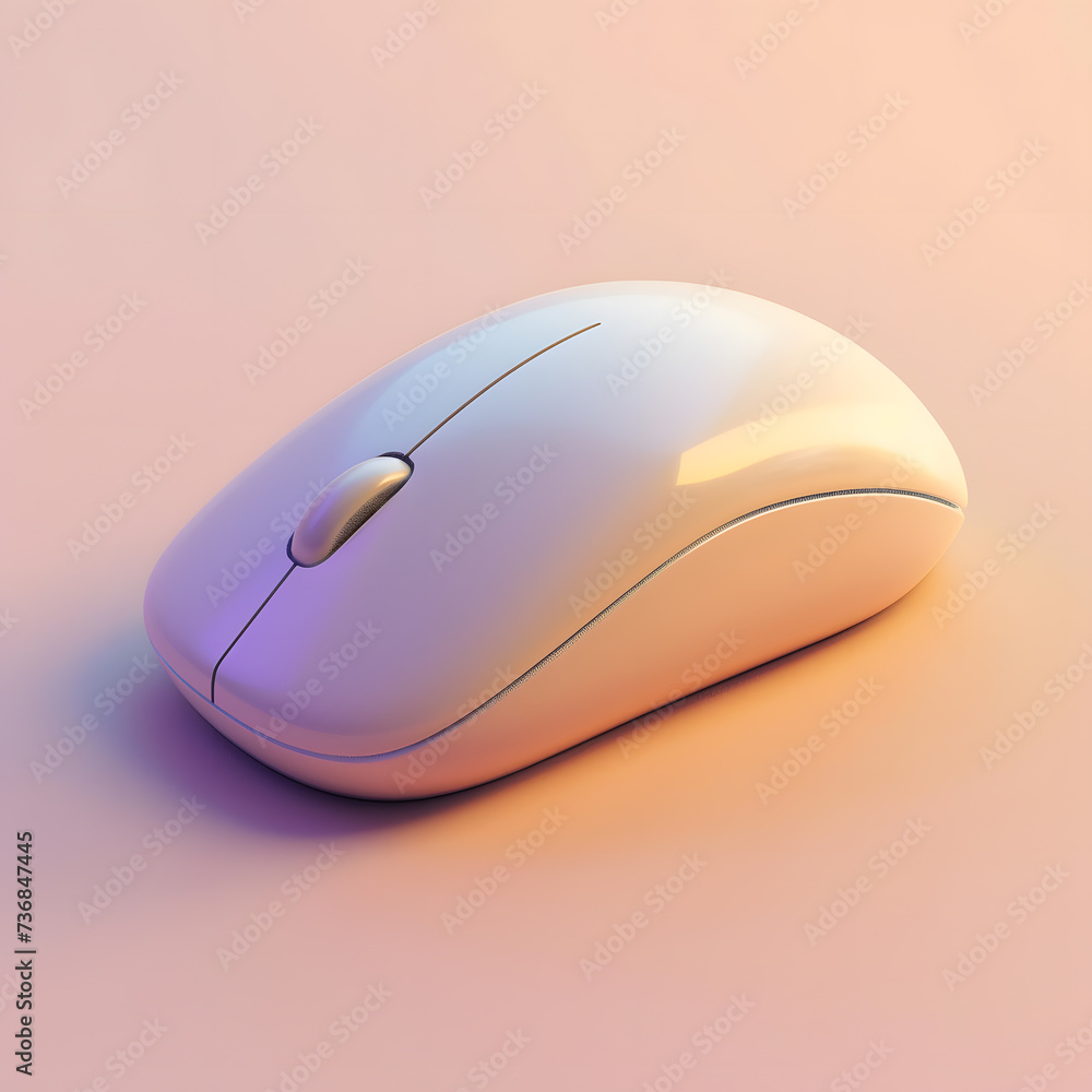 3d rendering mouse icon toon style