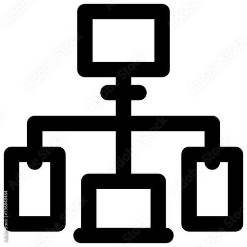 distributed data vector outline icon