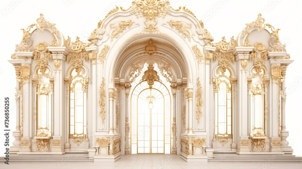Golden luxury classic arch with columns.