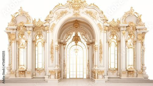 Golden luxury classic arch with columns.